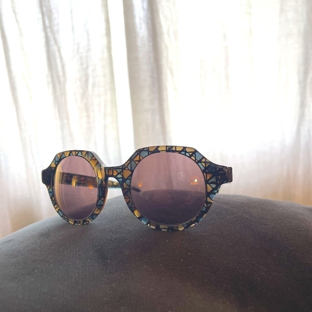 LA EYEWORKS sunglasses no scrp discontinued WOODLAWN stained glass style